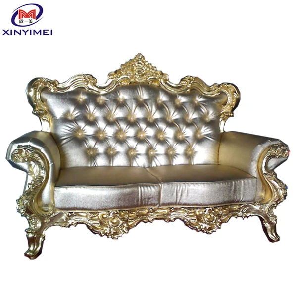 Fast Delivery Luxury Design Hand Carve Throne PU Leather Soft Set