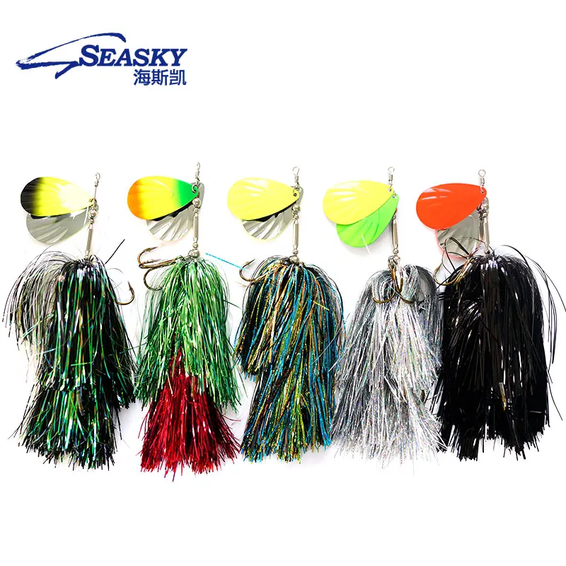 Hot sale skirts fishing lures 96g spinner sequins chatterbait for musky bait magnum tinsel