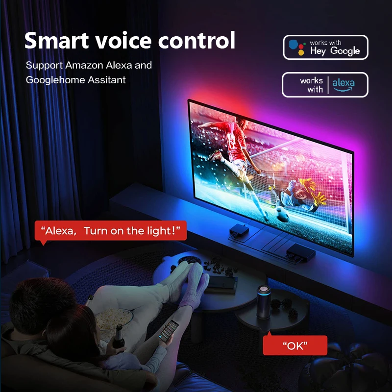 CL освещение по оптовой цене Hdmi Tuya приложение Wifi Rgb светодиодный телевизор ПК подсветка полосы синхронизации с музыкой и голосом