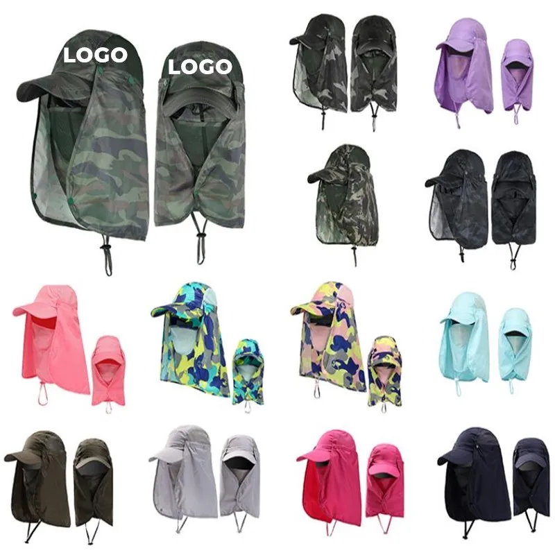 Flap Cap with Ear Mask Cover UV Protection Sun Hats Fishing Cap Fisherman Hat