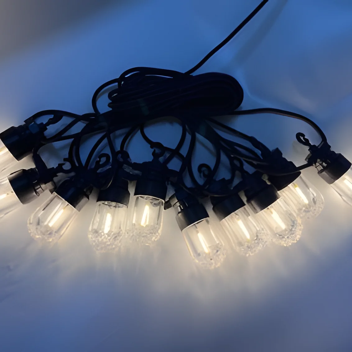 Warm White String Lights Outdoor Hanging led light chain for festivals 10 bulb LED light chain with filament