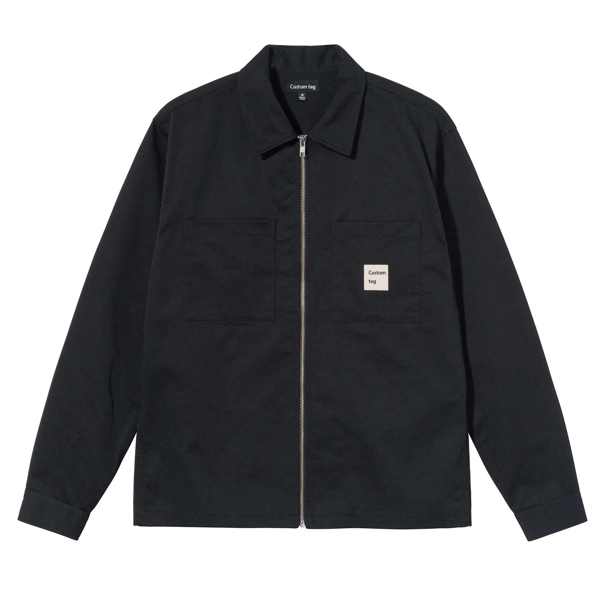 OEM streetwear shirt men custom polyester cotton print button up work shirts for men
