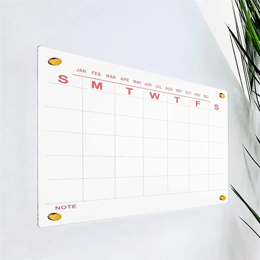 custom single sided planner whiteboards refrigerator 3 set pink acrylic perpetual calendar magnets acrylic for wall
