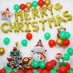 Merry Christmas Cartoon Balloons Decoration Set Foil Christmas Party Supplies Balloon