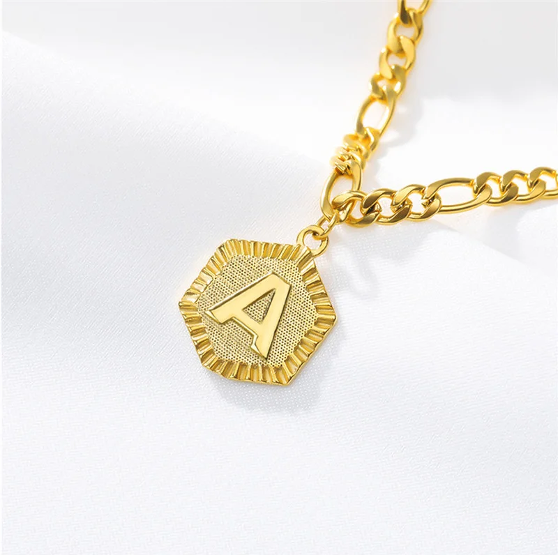 XUNBEI 2020 Fashion Simple Gold Stainless Steel Initial Letter Anklet Bracelet
