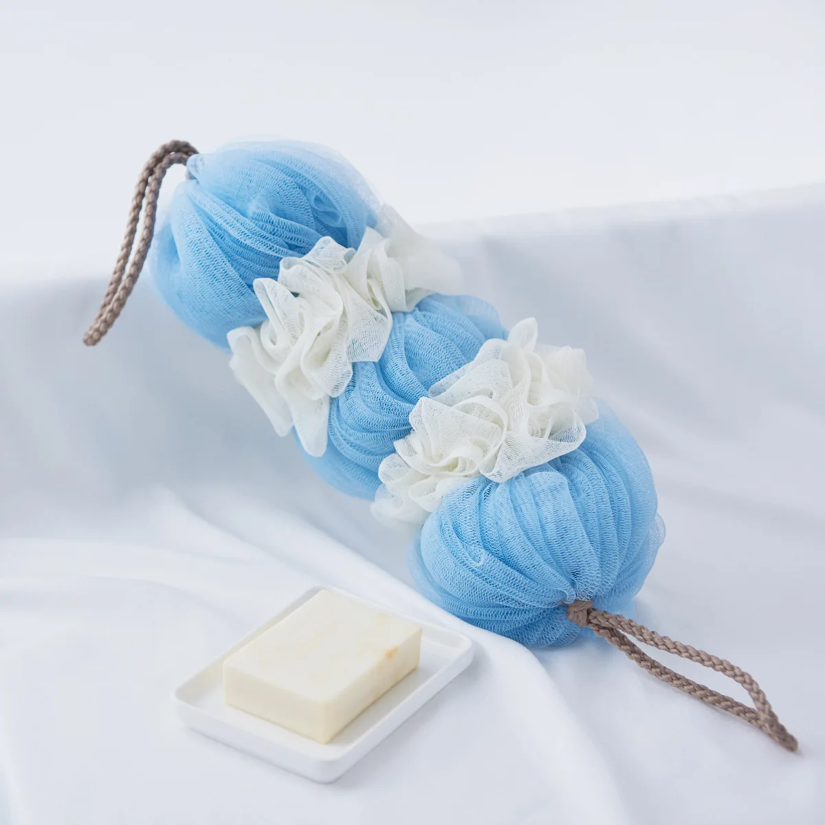 120g Skin Exfoliating Soft Shower Bouquet Loofah Strong Net Scrubbing Long Shower Sponge Bath Sponge