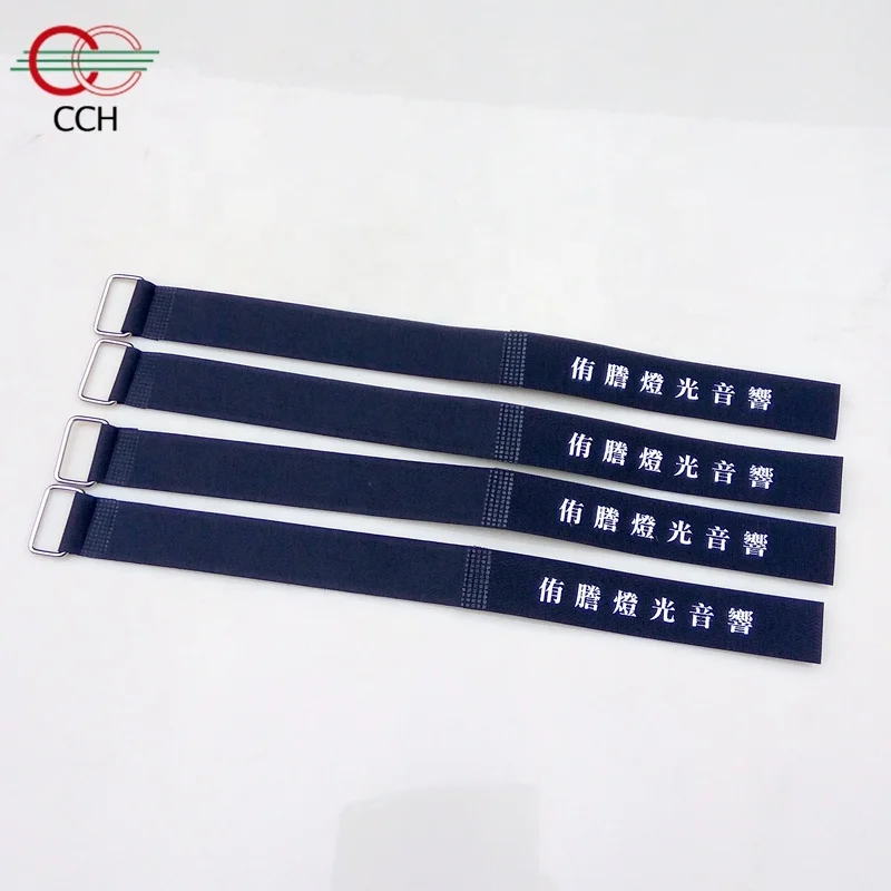 Custom Logo cable adjustable hook and loop strap cable ties with plastic buckle  Velcroes Cinch Straps