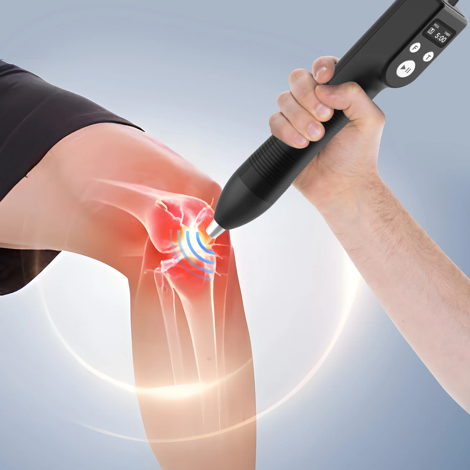 Suyzeko Handheld Shock Wave Therapy Device Professional ESWT Focused Shock Wave Pain Relief Physical Therapy Device