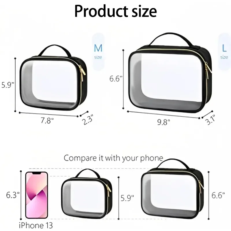 Оптовая продажа дорожная Водонепроницаемая косметичка для туалетных принадлежностей на молнии с логотипом под заказ прозрачная из ПВХ
