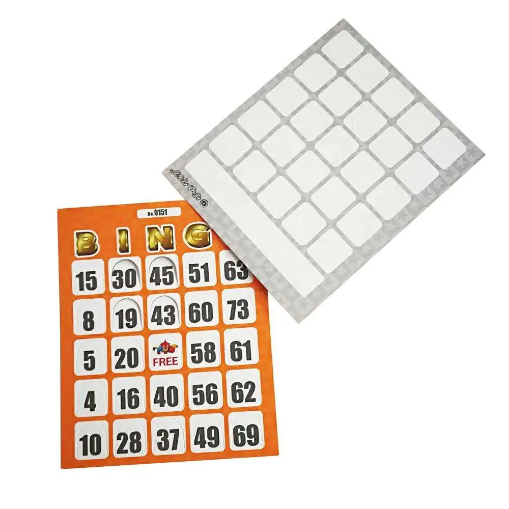 2023 New Arrival Good Price Customize Printing Mixed Color Disposable Paper Bingo Card