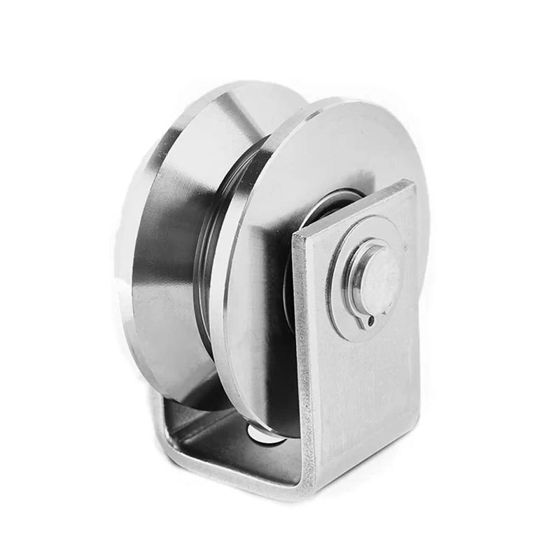 U-Groove Pulley Set 304 Stainless Steel Pulley Drum Duplex Bearing Single Pulley for Wire Rope Pulling Home Gym