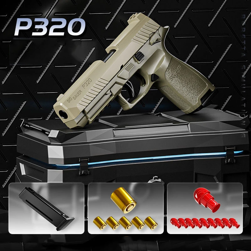 Children Electric Shell Ejecting Foam Bullets Soft Bullet P320 Pistol Toy Guns Air gun pistol For Adults And Kids Gifts