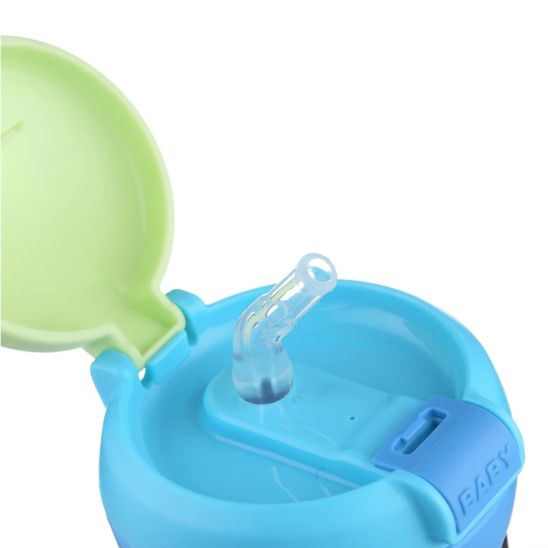 Unbreakable kids straw design thermos stainless steel water bottle vacuum flask