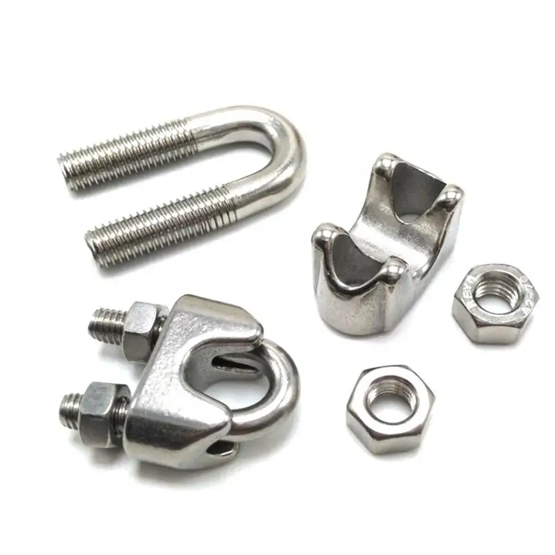 Factory Wholesale High Quality Rigging Hardware U.S. Type DIN741 Stainless Steel  Wire Rope Clip Clamp U Bolt Galvanized