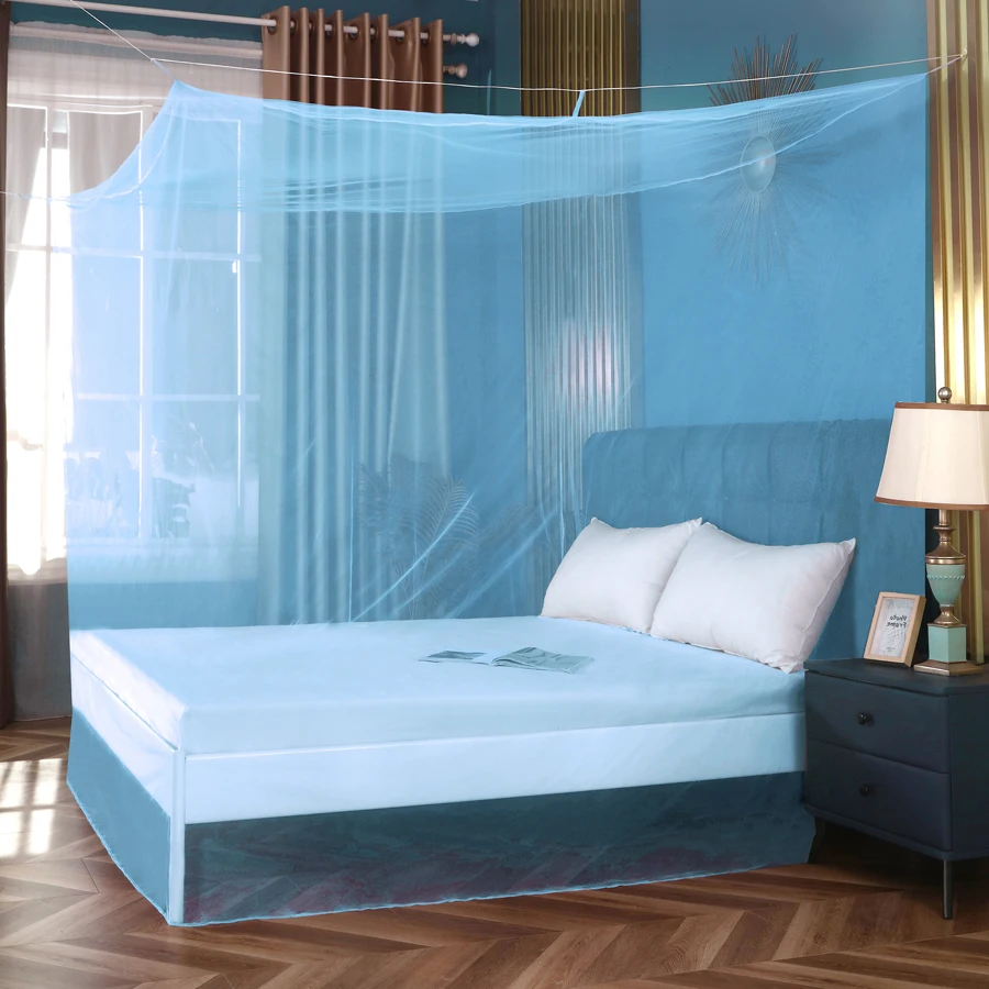 Double King Size Hang Rectangular Folding Mosquito Net for Home Outdoor Camping Travel