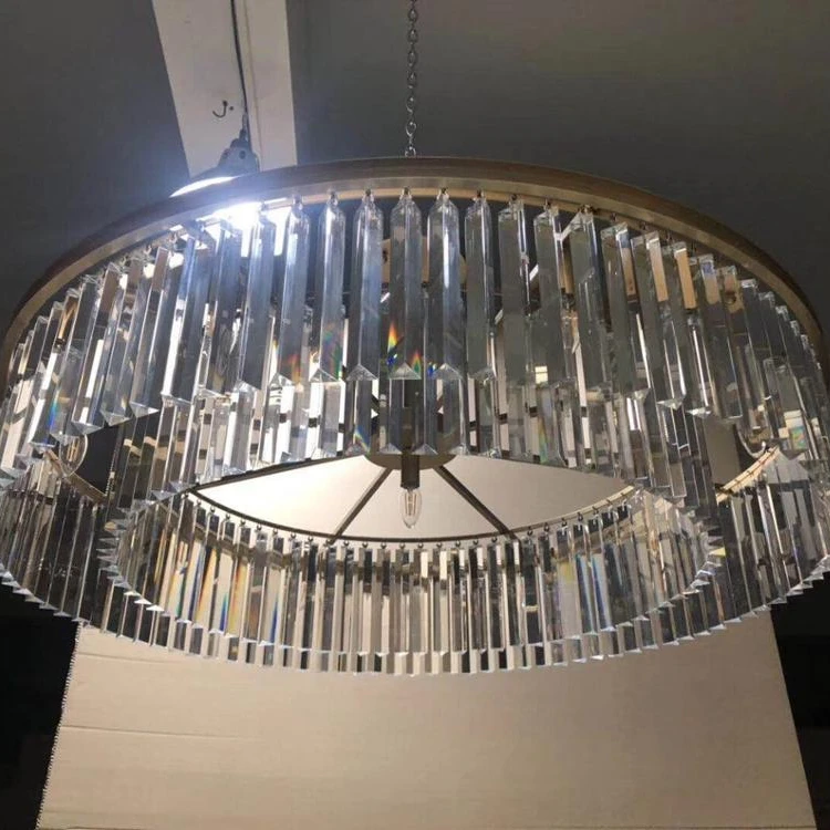 Modern round resoration hardware chandelier light two tier with k9 crystals pendant chandelier from brilliant lighting wholesale