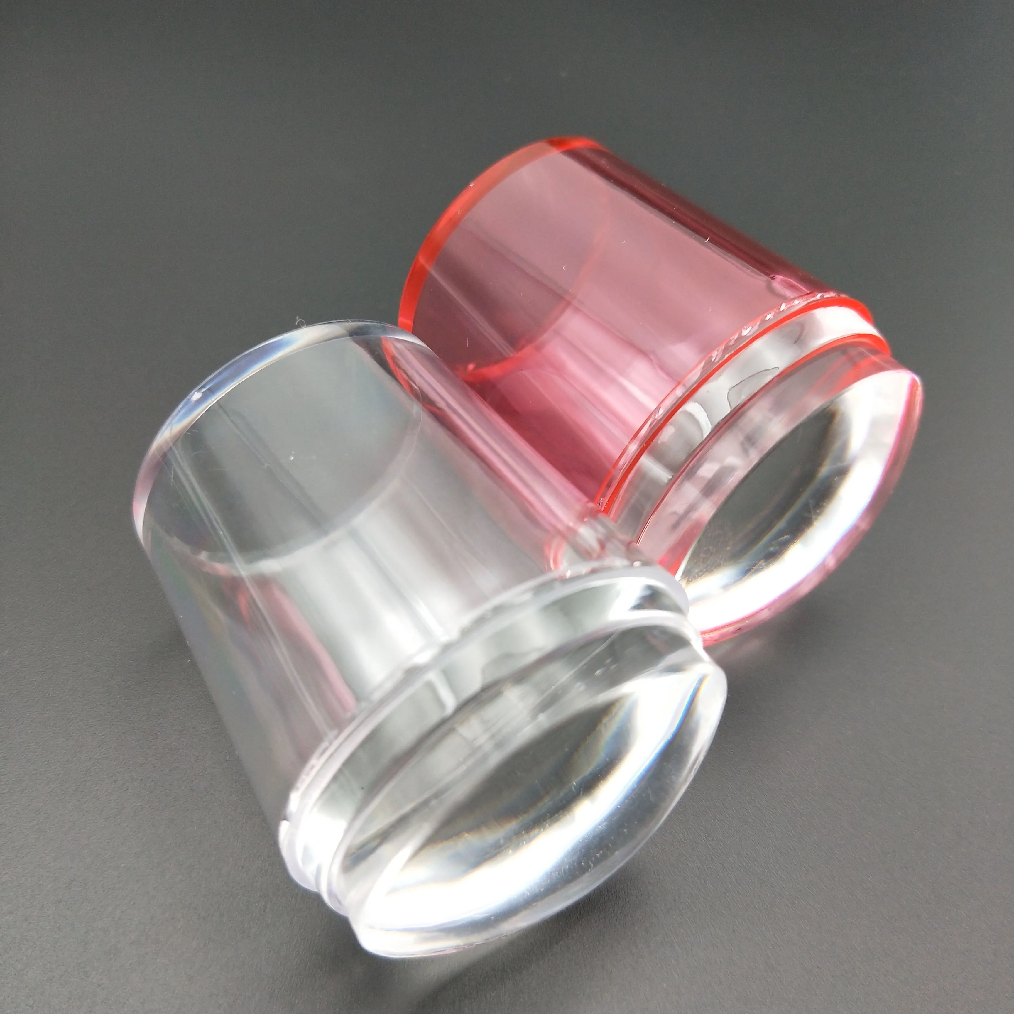 Portable Customized With Scraper 3D Hot French Tip Style Stamp Stamping Tool 3.8cm Clear Jelly Silicone Nail Art Stamper