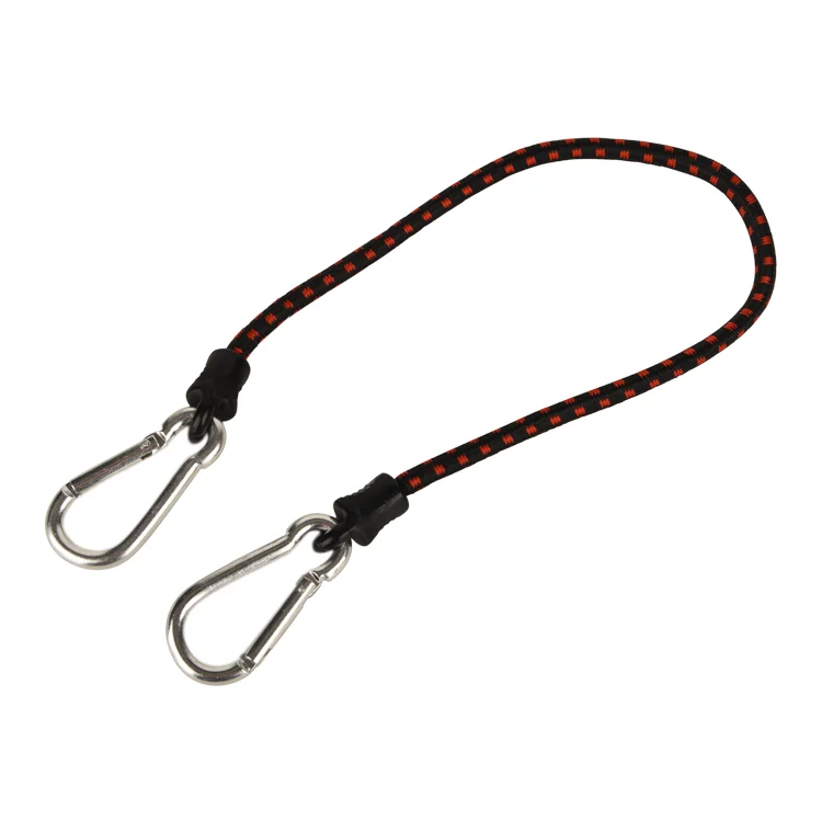 Factory Price Bulk Elastic Bungee Cord Manufacturer Safety Motorcycle Bungee Cords with Carabiner Hooks
