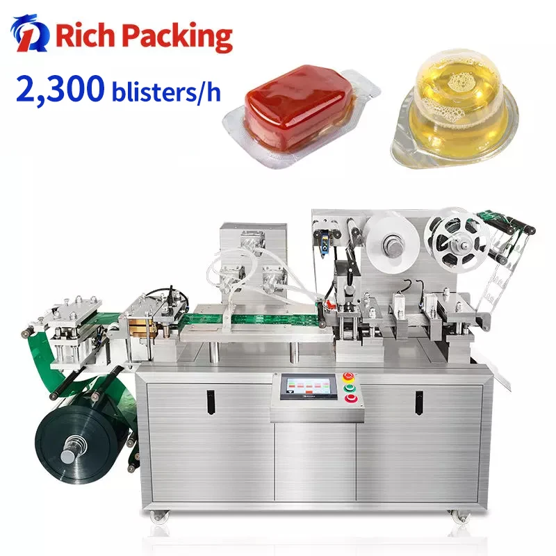Automatic Thermoforming Liquid Oil Mini Food Fruit Jam Sauce Chocolate Ketchup Blister Packing Machine