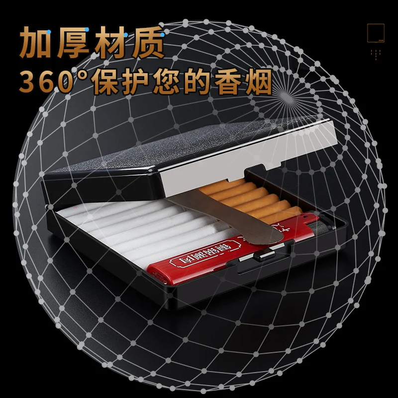 2024 Custom Sublimation Black Plastic Cigarette Case with Engraved Logo Blank Cigarette Box for Personalization