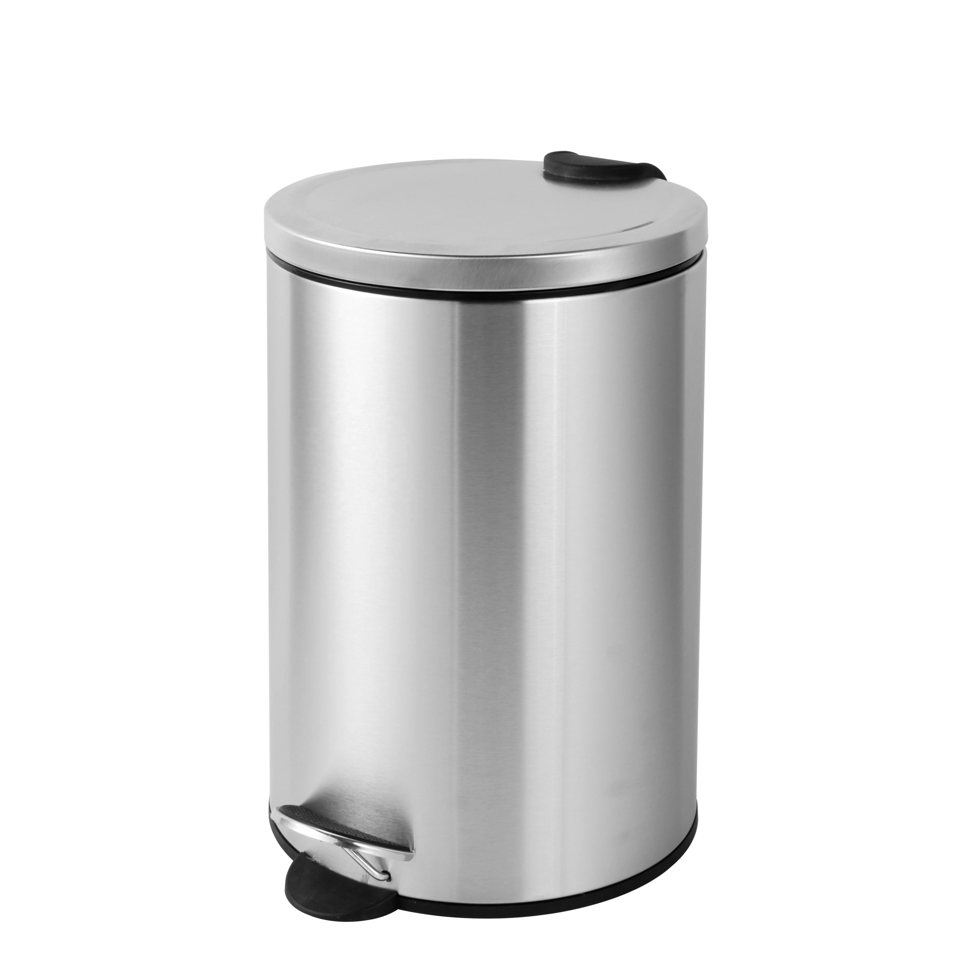 Большой одноступенчатый круглый мусорный бак из нержавеющей стали объемом 3 л Педальный