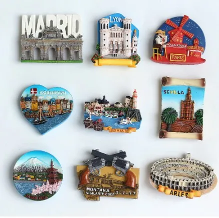 Hot sale Colorful Cartoon Resin Souvenir Fridge Magnet