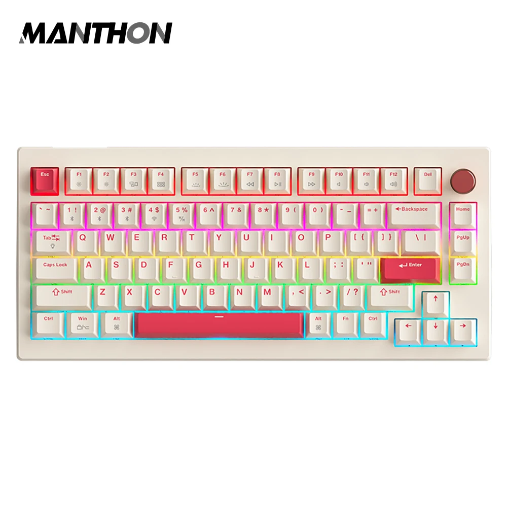 James donkey A3 White BT 2.4G Wireless Keyboard 3 Modes Gasket PRO Structure Hot Swap RGB Backlight Mechanical Keyboard