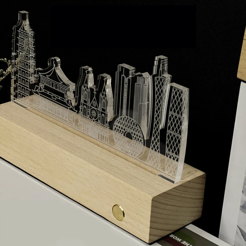 Индивидуальные креативные 3D Роскошные Горячие продажи акриловые светодиодные ночники Для Корпоративных Рекламных настольных ламп