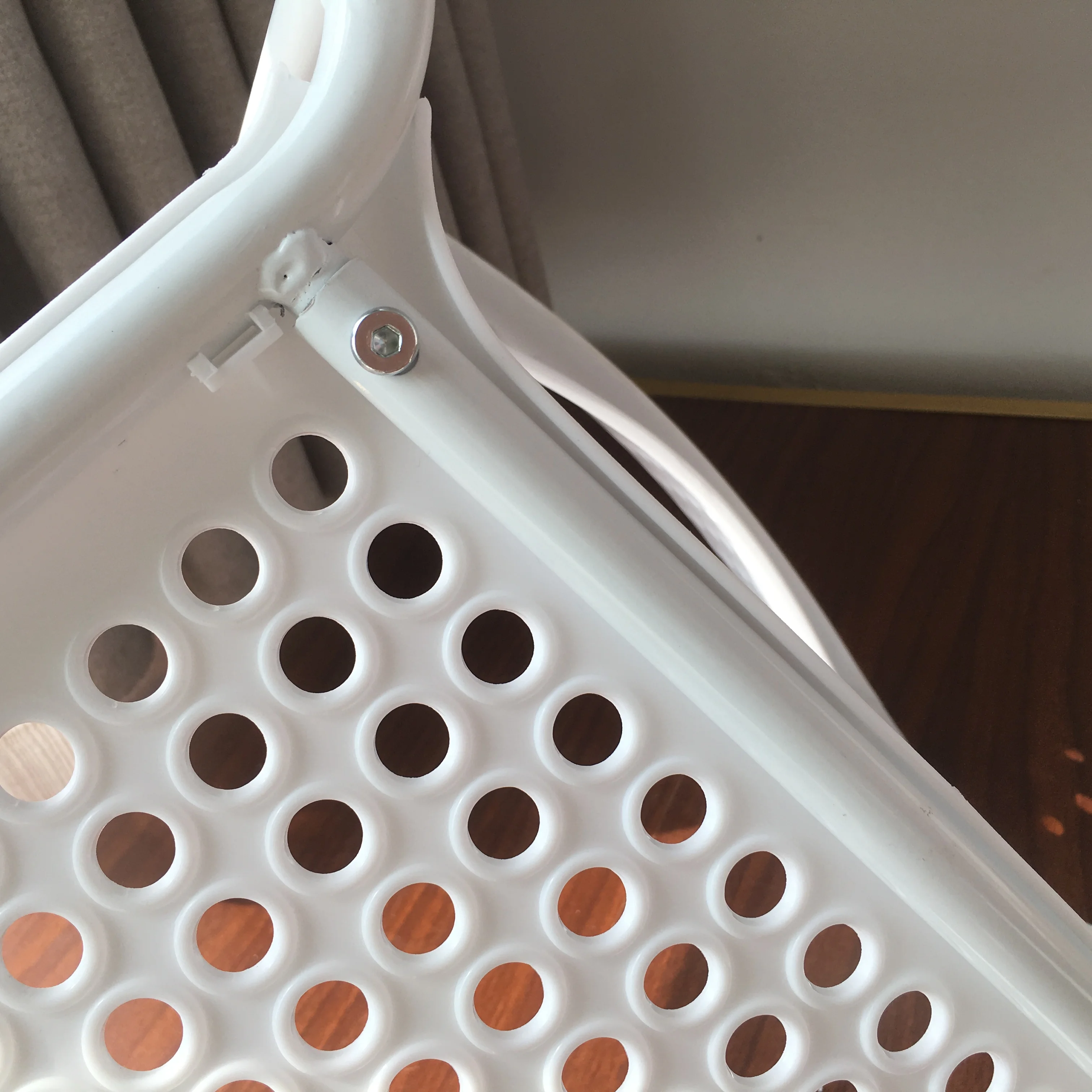 Home Furniture Steel Plastic Modern Furniture Dining Room Furniture Square Monoblock Chair Dining Chair Metal Leg Assemble