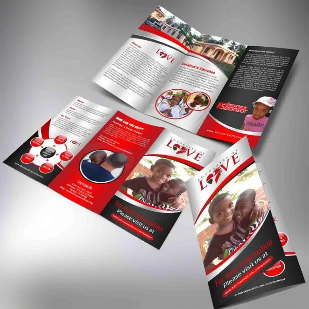 Custom Printing A3 A4 A5 A6 Size High Quality Coated Paper Folding Flyer Catalogue Brochure Booklet Instruction Manual Printing