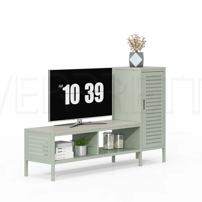 Rustic Wooden TV Stand with Spacious Storage Cabinet for Stylish and Organized Living Room Entertainment