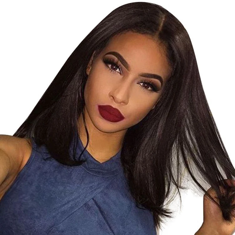
MOQ 3pcs hd transparent straight glueless 613 silk base 8A full lace wig virgin human hair 