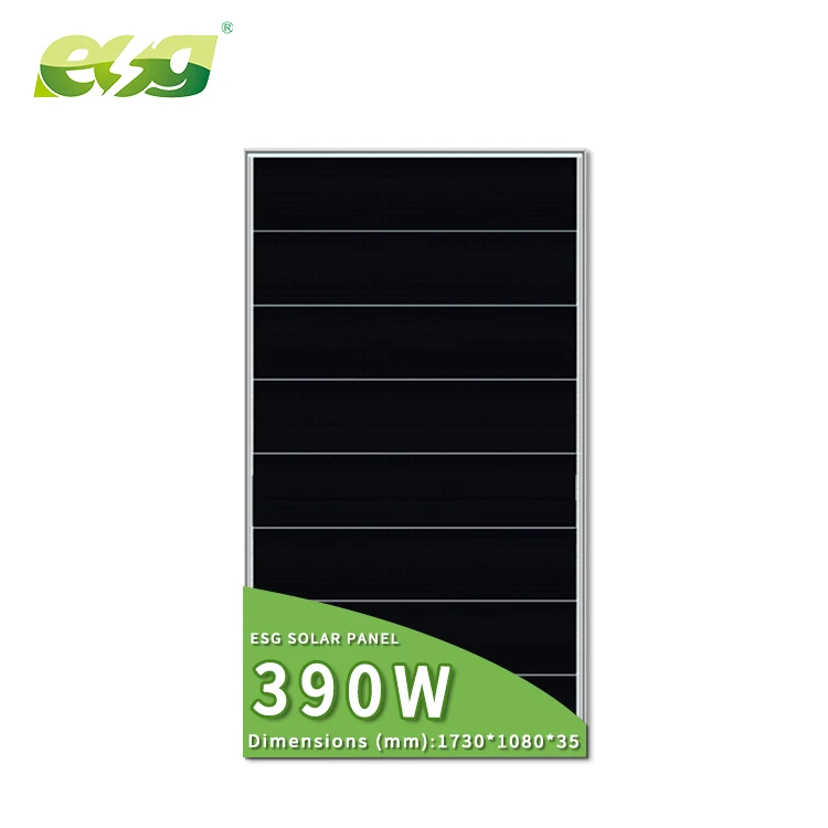 ESG New Arrival 390W Solar Full Black 395W 400W 405W Monocrystalline  Solar Power Shingles Panels