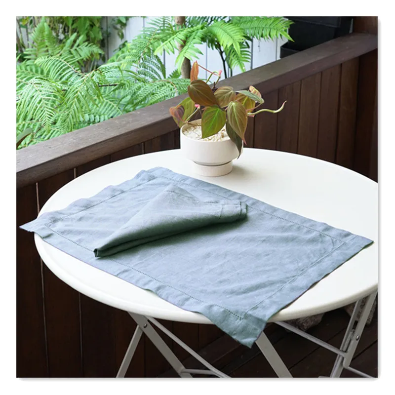 Table Cloth Dinner Napkin with Punch Needle Linen Place mat napkin