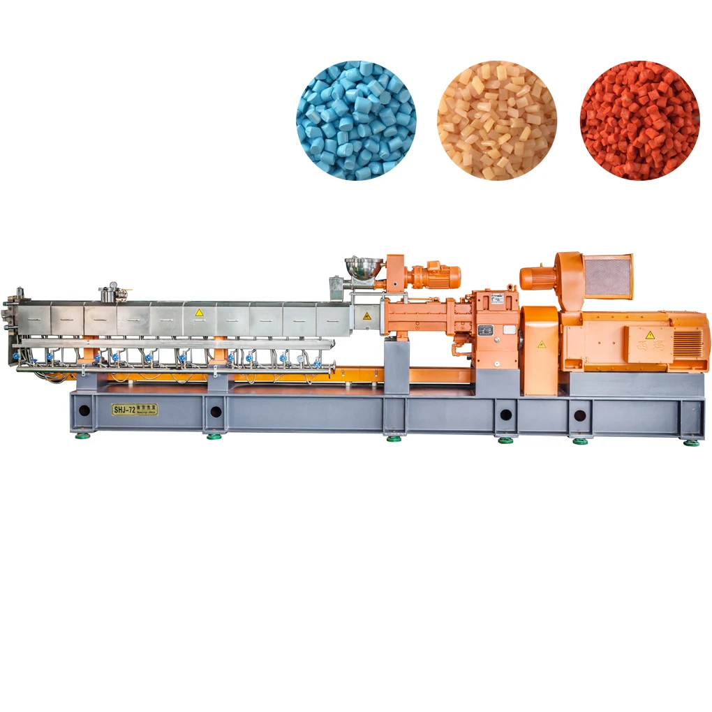 Efficient Co-rotating Twin Screw Granules Twin Screw Extruder with pet  pvc  cable granules production line