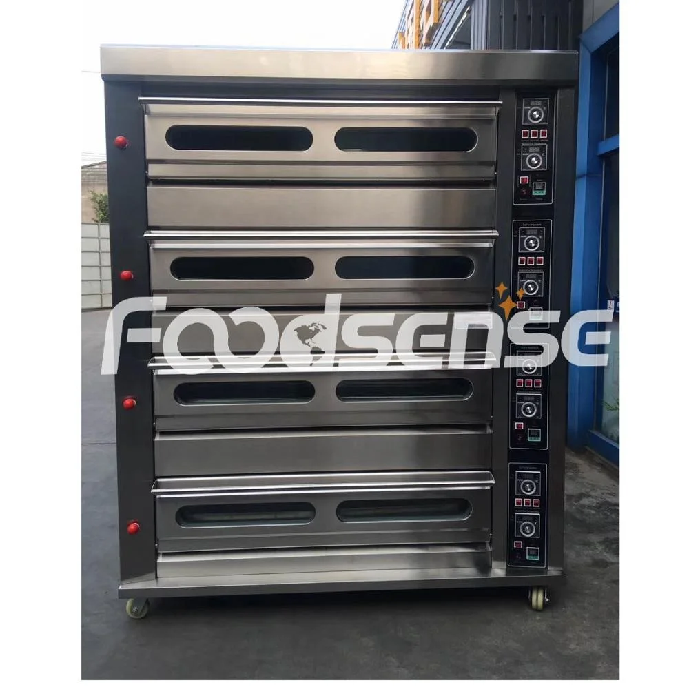 4 ячейки, 16 лотков, производитель духовки Foodsense, промышленная электрическая печь для выпечки хлеба на продажу