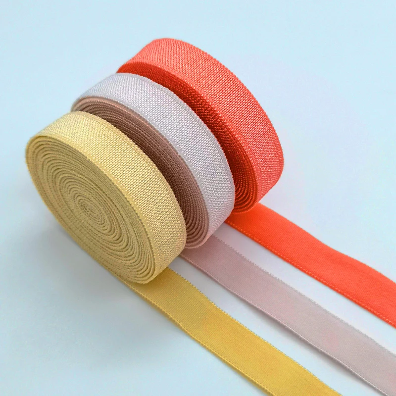 Shantou Factory Shiny Plain Elastic Good Quality Woven Nylon Bias Binding Tape Women Lingerie Waistband Not Folding Strap OEM