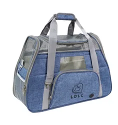 LDLC  trapzoid 900D two tone tan color Soft Sided Large Cat  Dog Comfort  handle  pet tote carrier for travel