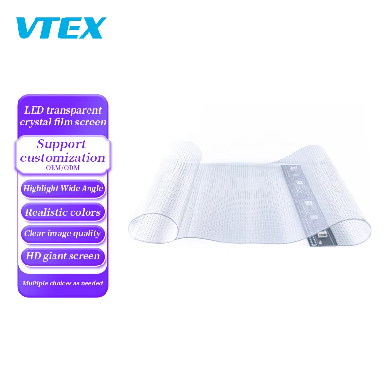 P6 Transparent Glass Window Sticky Flexible Led Panel Film Crystal Screen Display Transparent P6 Led Film For Glass