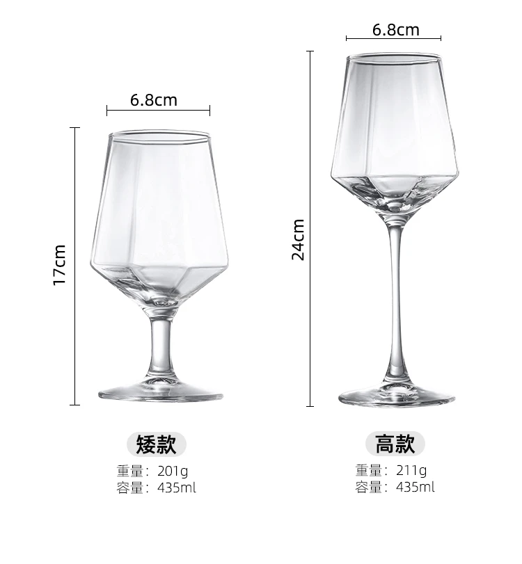 hot sale custom logo polygon shape brandy snifter glasses cognac brandy glass