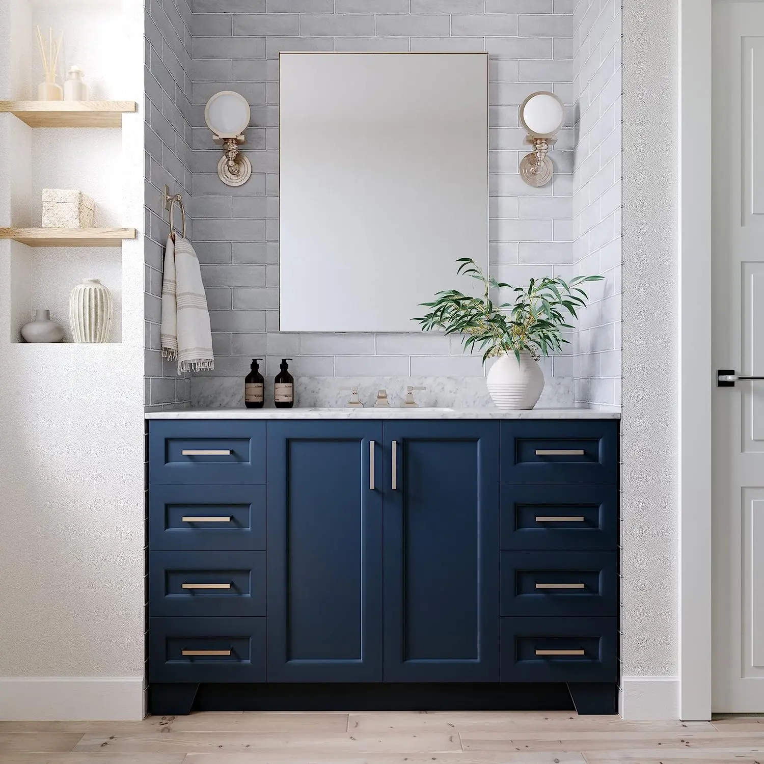 Solid Wood Bathroom Cabinet Modern Style Bathroom Vanities Bathroom Cabinet for Hotel Project