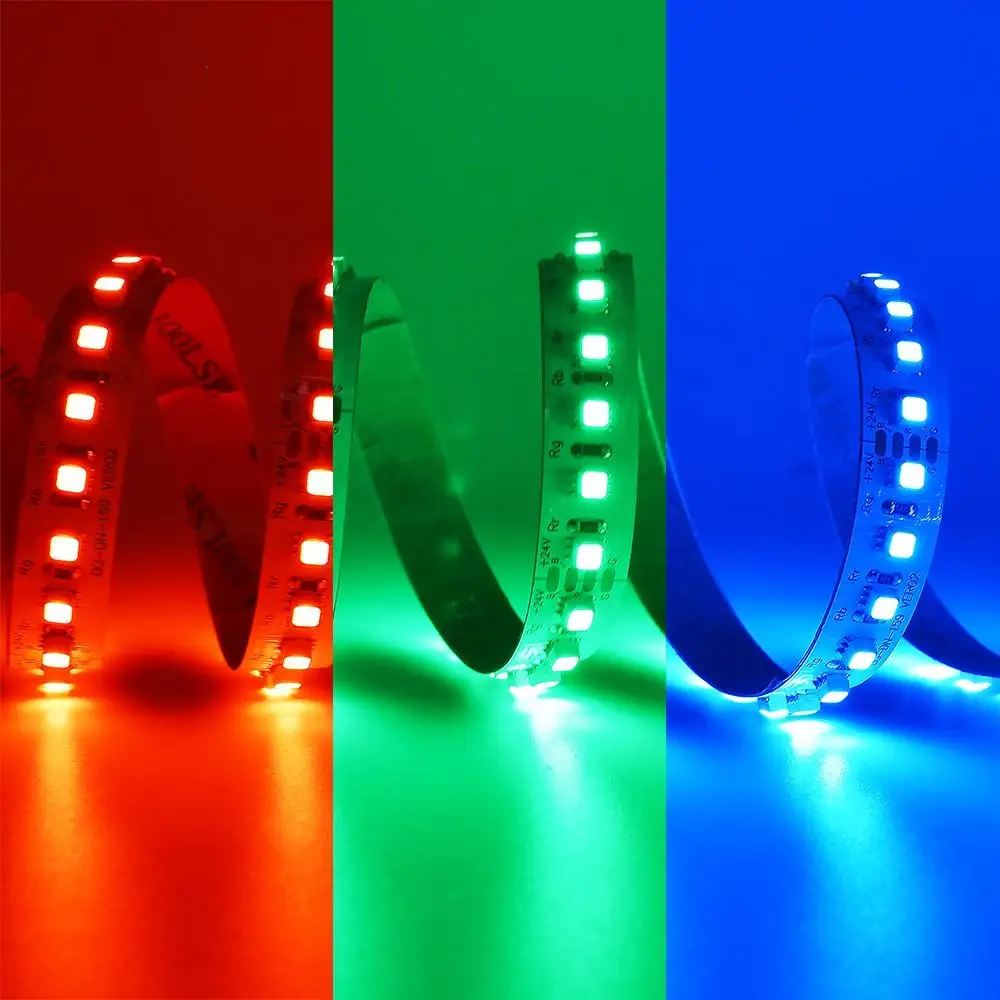 Светодиодная лента RGB SMD5050 60led/m DC 12V 24V гибкая Диодная 12v светодиодные огни красный зеленый синий желтый свет