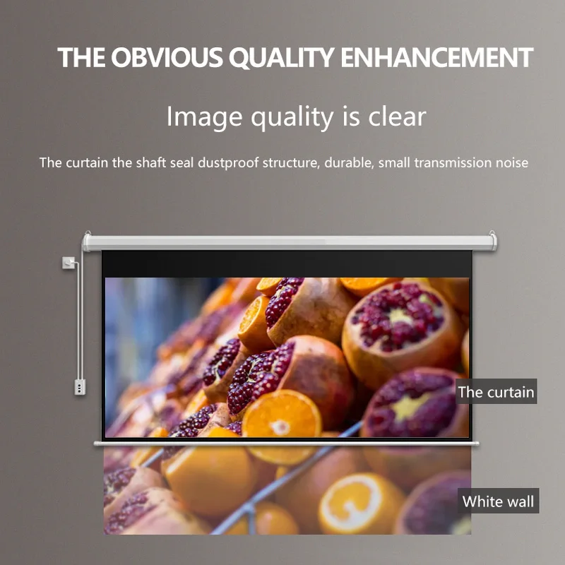 Electric White fiber 72 Inch 16:9 Projector Screen Motorized Roll Remote control lifting Projection Screens