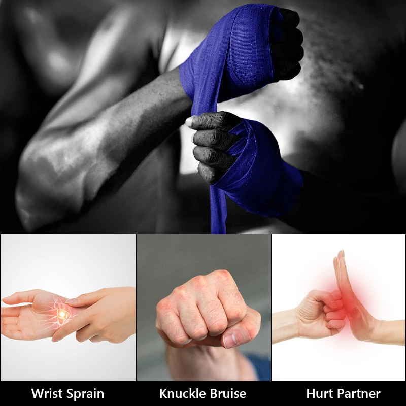 Wholesale high quality cotton and elastic fabric straps professional combat Boxing Bandage
