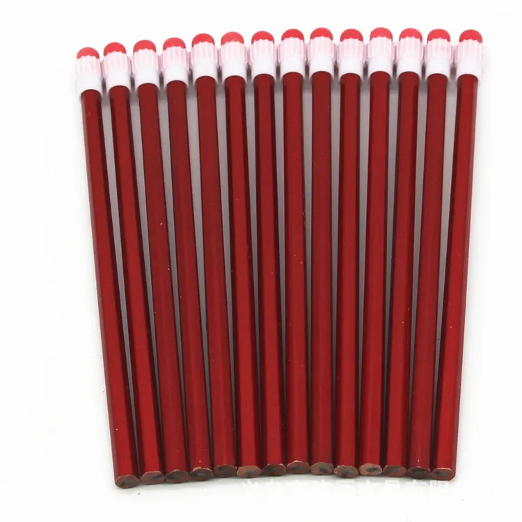 HB Pencil Classic Style Red Painting Sketch Hexagon Wooden 2B Pencil with Eraser Head for Office School Supplies
