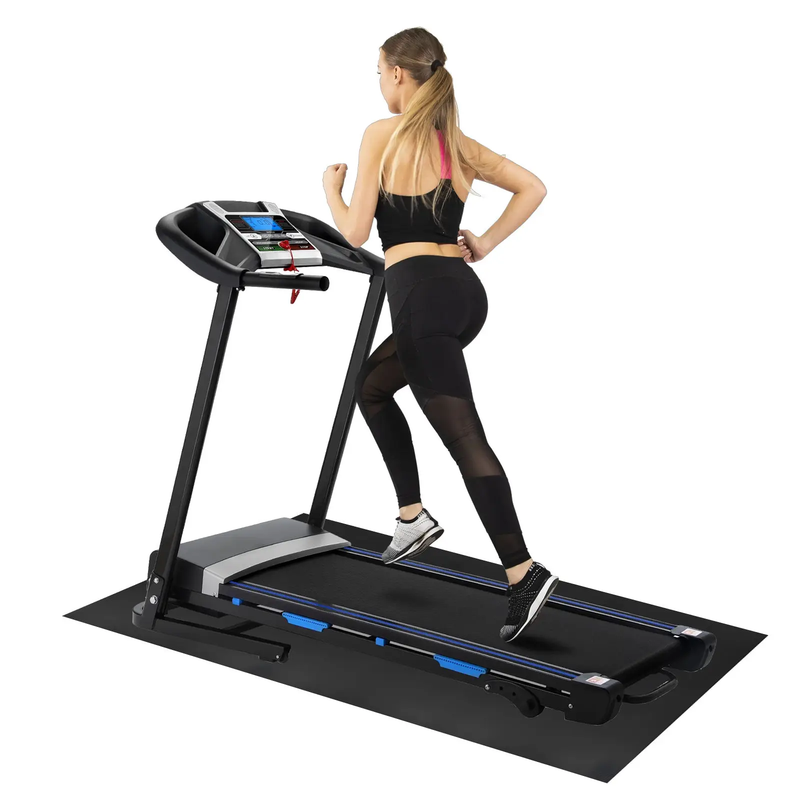 Durable Anti Slip Black Non Slip Wear Resistant Fitness Bicycle Sheet Mat Anti Slip PVC Rubber Flooring Mat for Bike Trainer