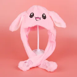 2023 Funny Glowing Warm Hat Animal Air Pumping Rabbit Autumn Winter Moving Ears Bunny Plush Hats