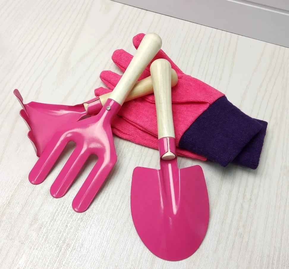 Набор металлических садовых инструментов с сумкой-тоутом, Набор садовых инструментов для детей, игрушечный набор садовых лопаток