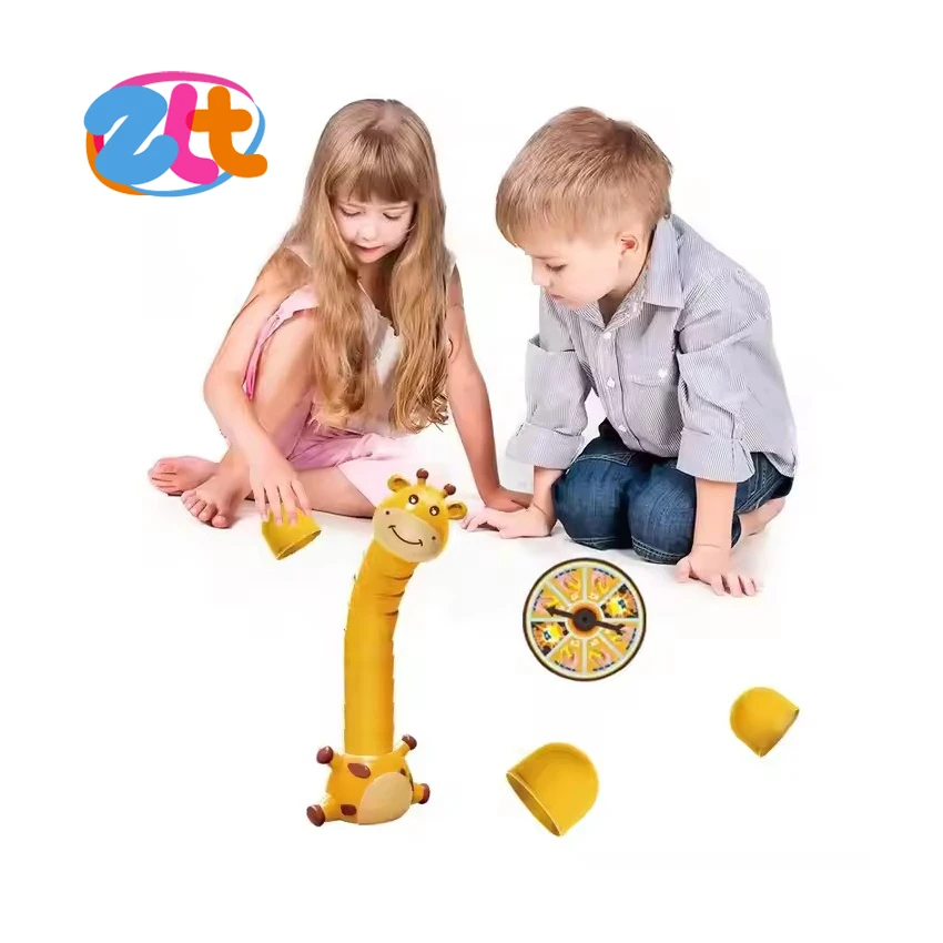 Funny desktop game giraffe balance building block toy children battle game for kids