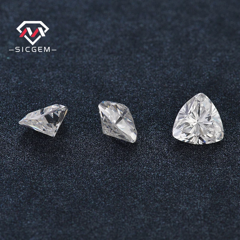 SICGEM Moissanites Factory 1.5 Carat Trillion Cut D EF VVS GRA Loose Moissanite For Ring Making